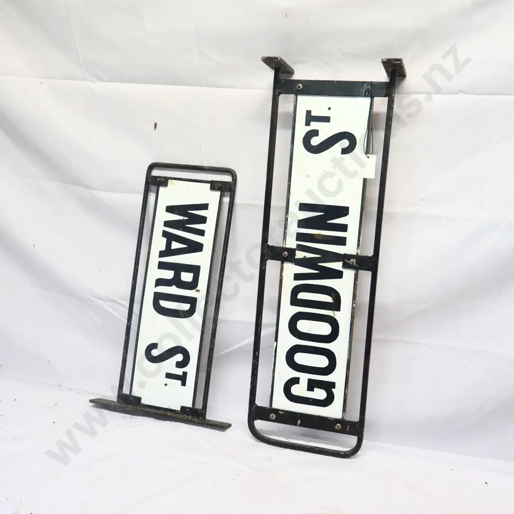 Enamel Street Signs x 2. Goodwin and Ward St. Image 1++