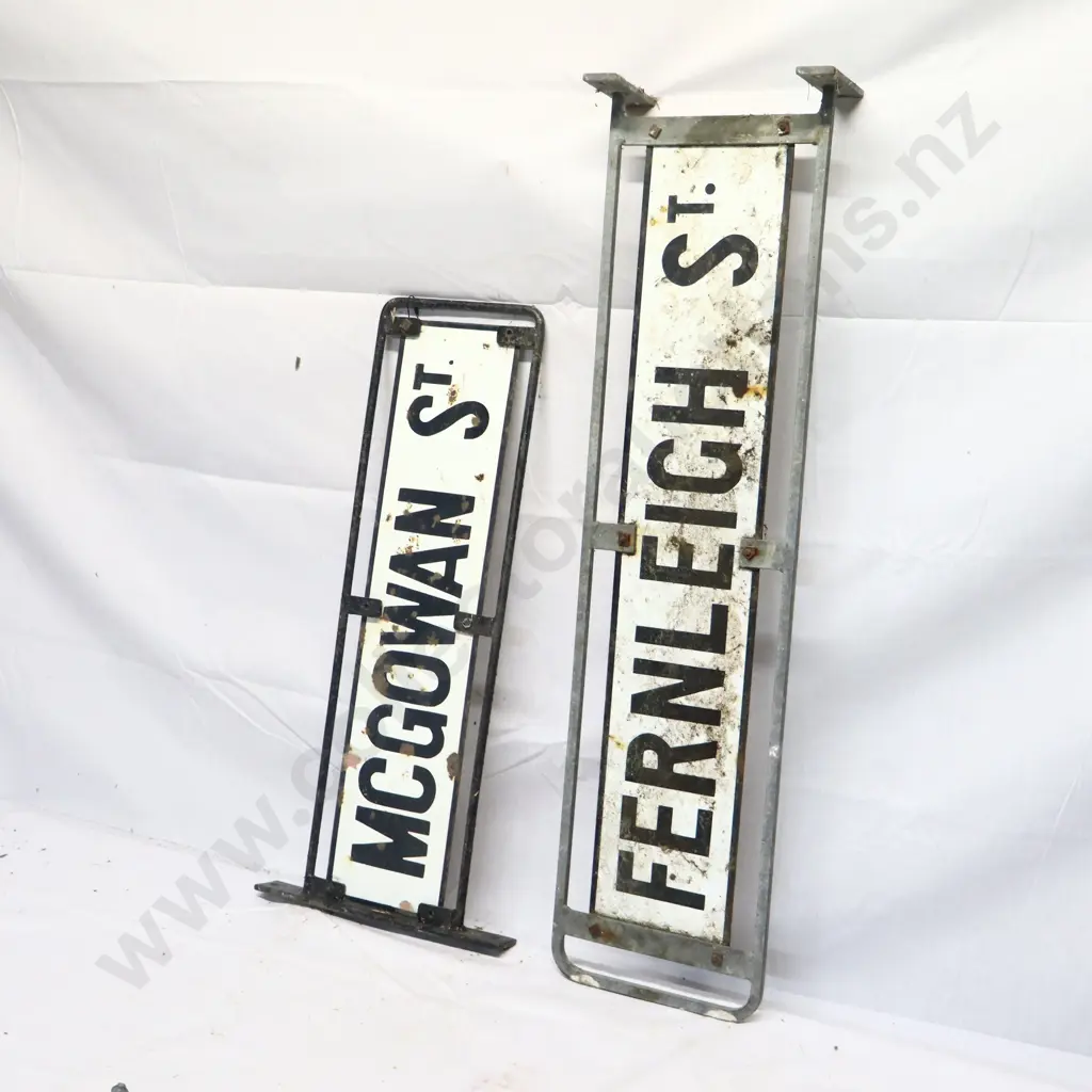 Enamel Street Signs x 2. Fernliegh and McGowan St. Image 1++