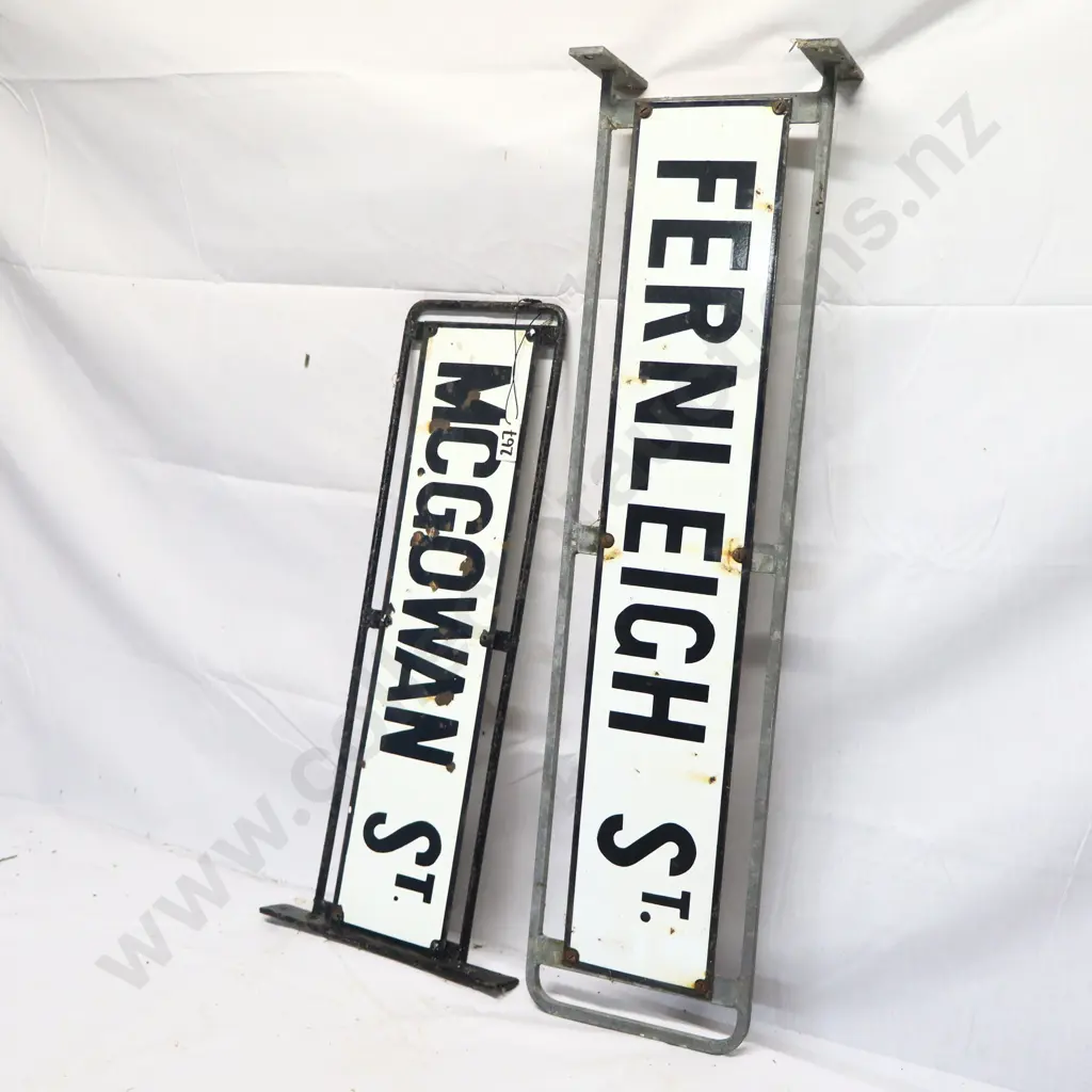 Enamel Street Signs x 2. Fernliegh and McGowan St. Image 1++
