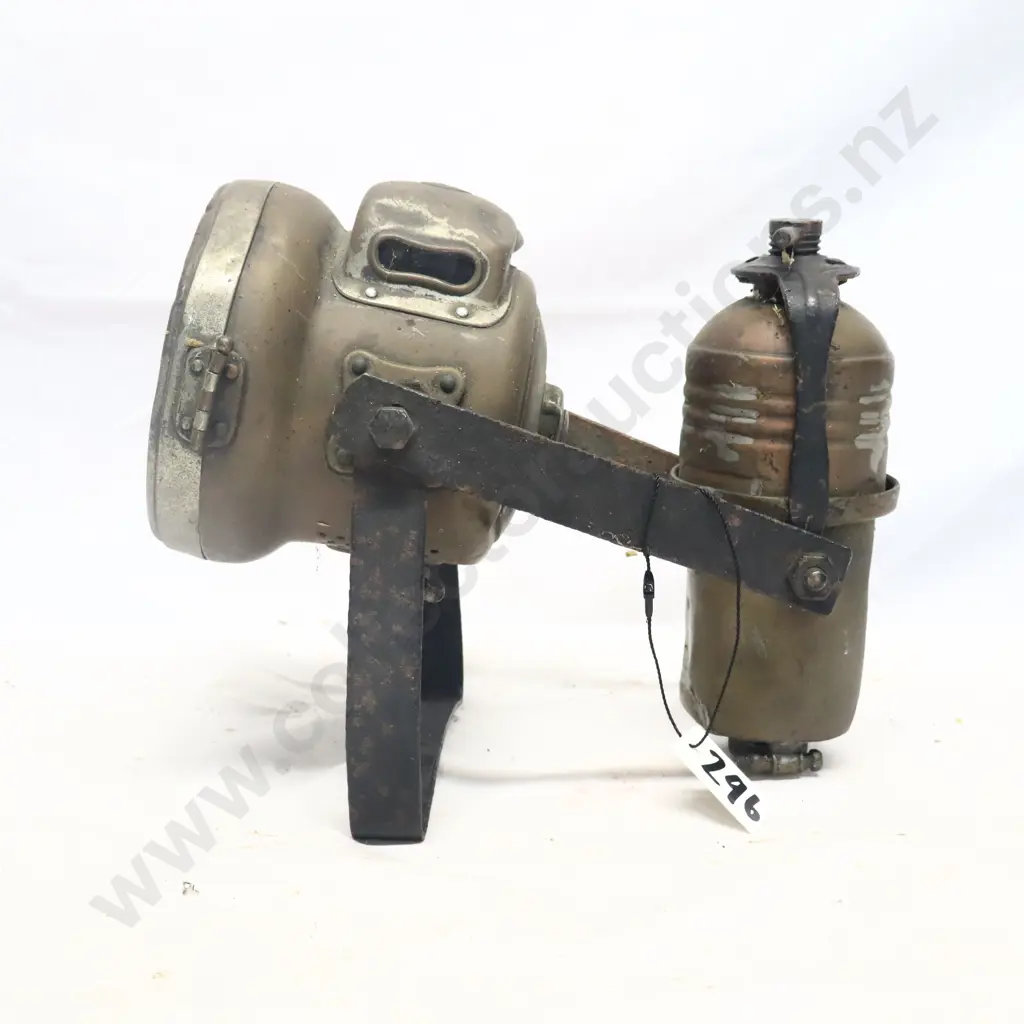 Early Carbide Motorcycle Headlight in Brass Image 1++