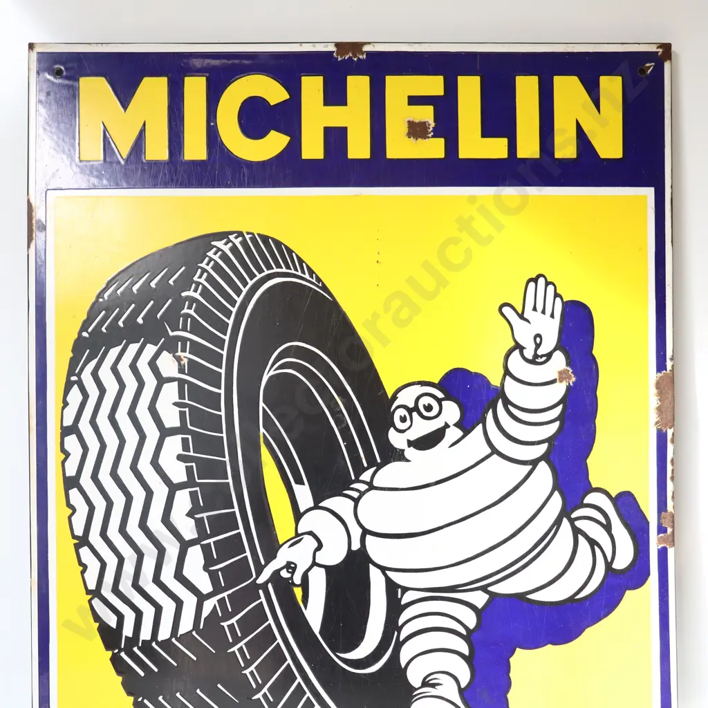 Michelin Tyres Pictorial Enamel Sign Image 1++