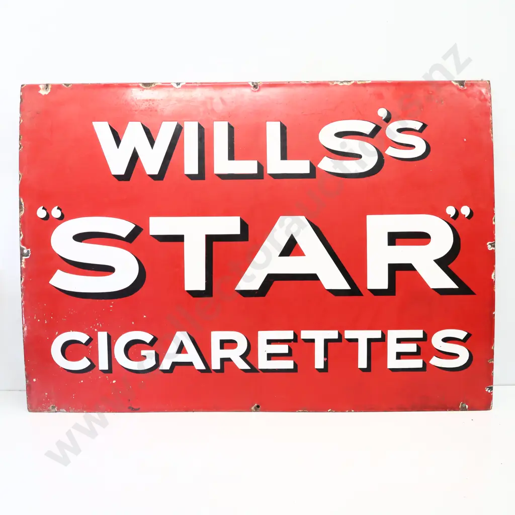 Wills Star Cigarettes Enamel Sign Image 1++