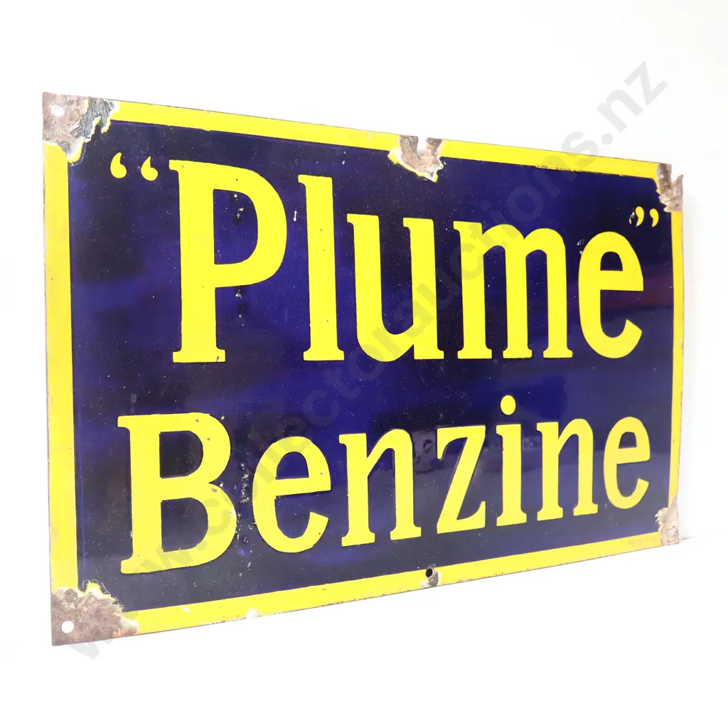 Plume Benzine Enamel Sign Image 1++