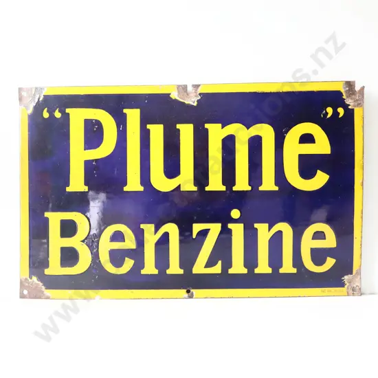 Plume Benzine Enamel Sign