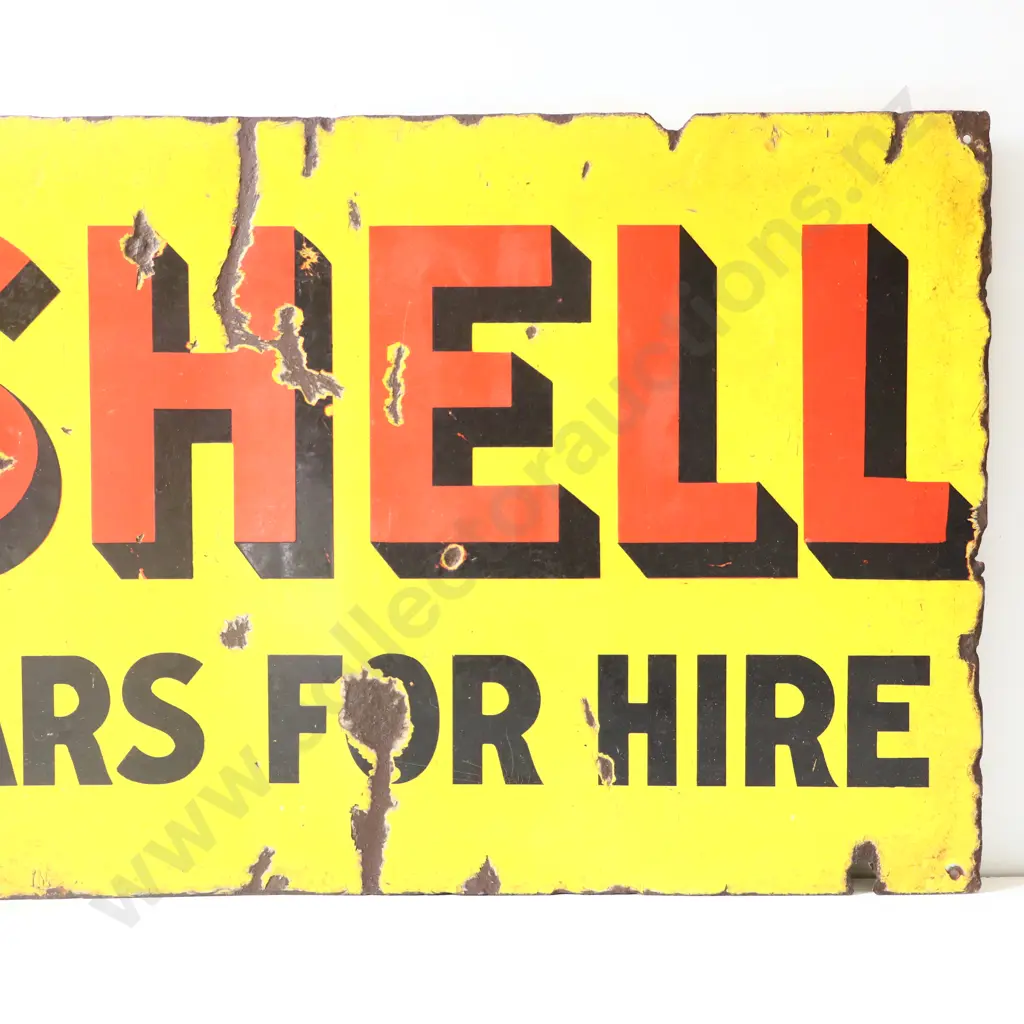 Shell Cars For Hire Double Sided Enamel Sign Image 1++