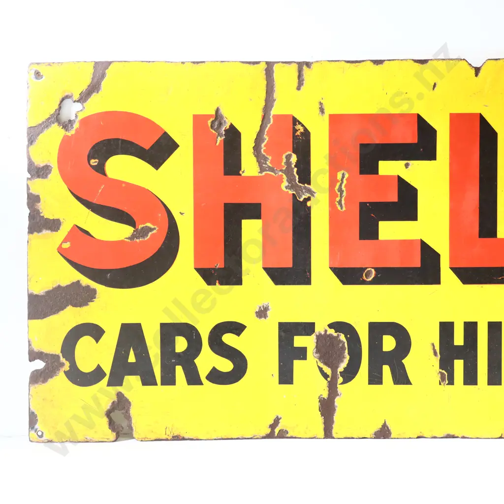 Shell Cars For Hire Double Sided Enamel Sign Image 1++