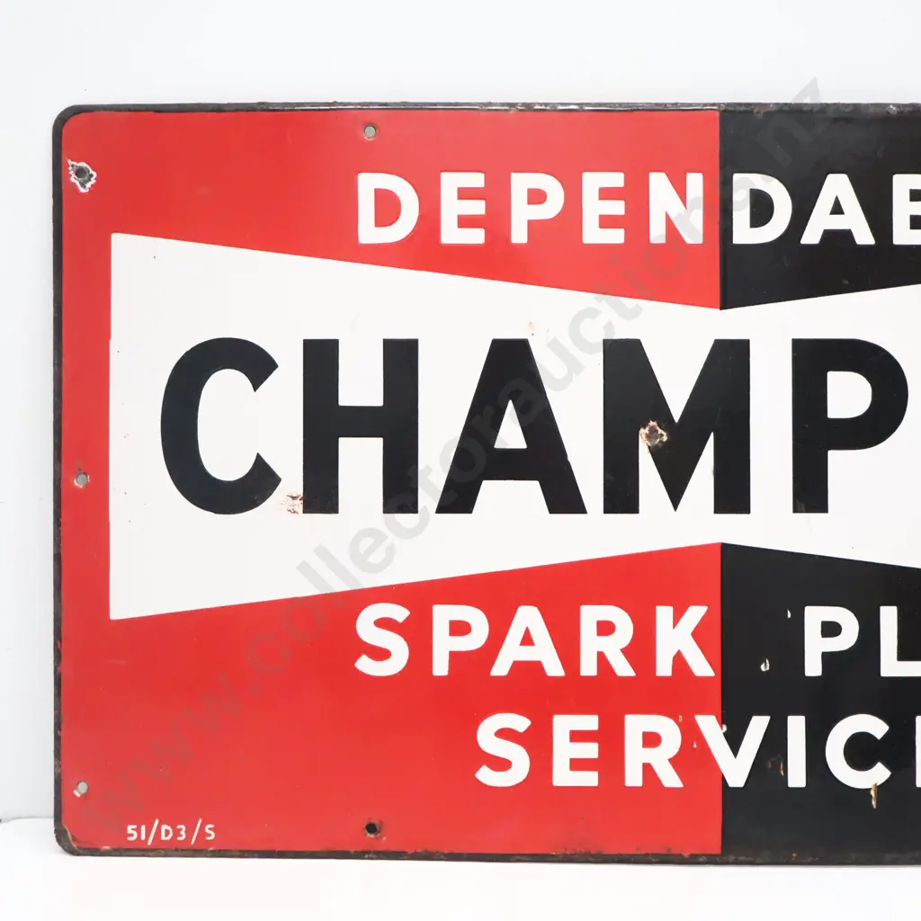 Champion Spark Plug Service Enamel Sign Image 1++
