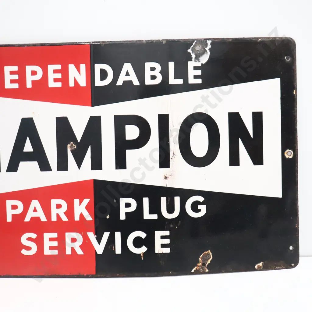 Champion Spark Plug Service Enamel Sign Image 1++