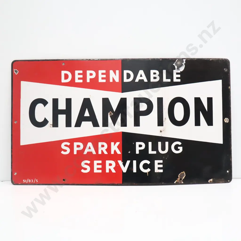 Champion Spark Plug Service Enamel Sign Image 1++