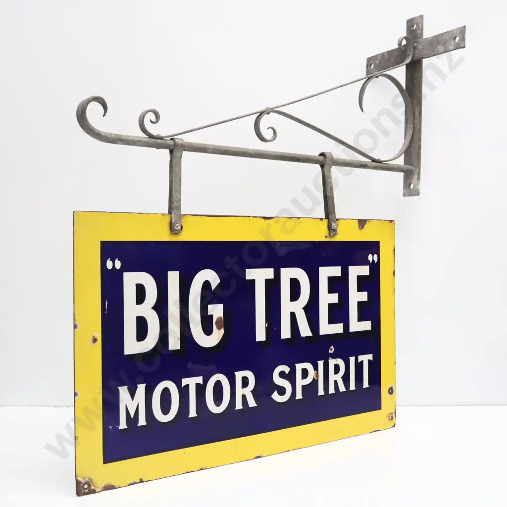 Double Sided Big tree Motor Oil/Motor Spirit Enamel Hanging Sign Image 1++