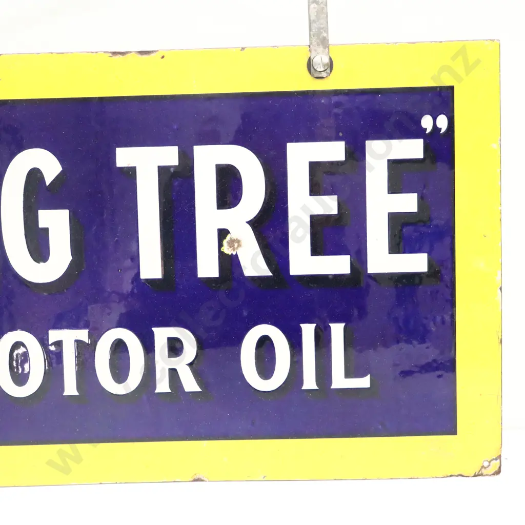 Double Sided Big tree Motor Oil/Motor Spirit Enamel Hanging Sign Image 1++