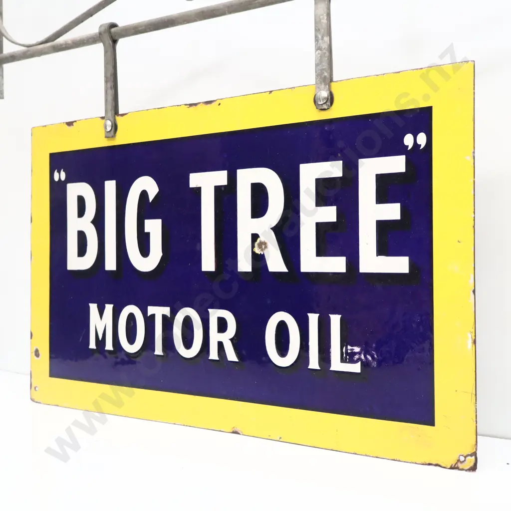 Double Sided Big tree Motor Oil/Motor Spirit Enamel Hanging Sign Image 1++