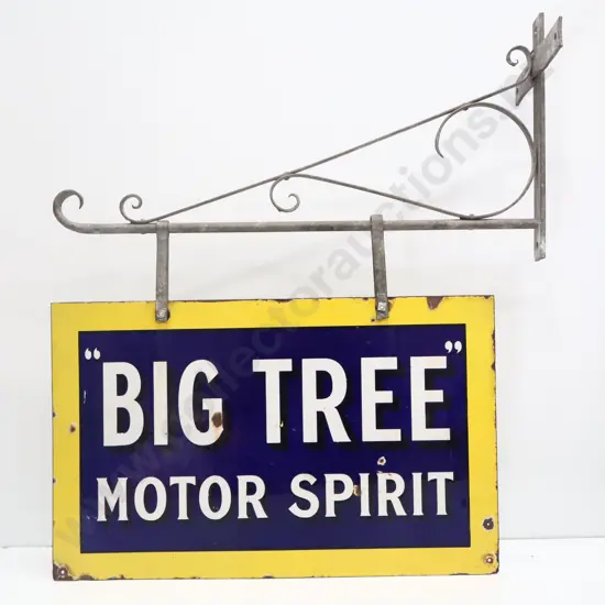 Double Sided Big tree Motor Oil/Motor Spirit Enamel Hanging Sign