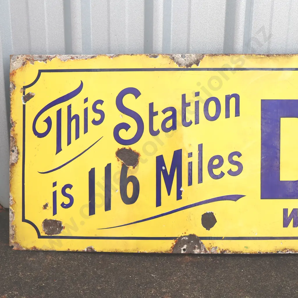 This Station is 116 Miles From DIC Wellington Enamel Sign Image 1++