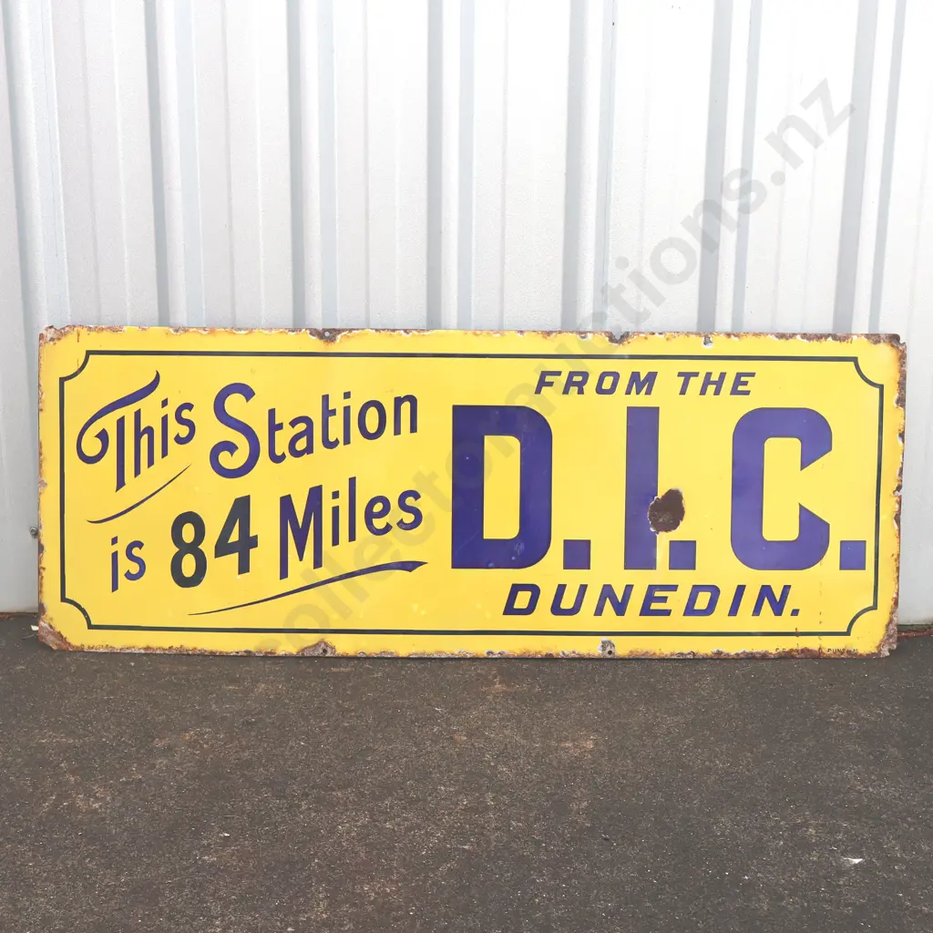 This Station is 84 Miles From DIC Dunedin Enamel Sign Image 1++