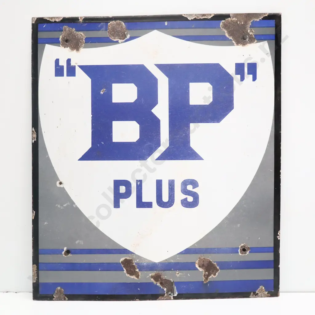 BP "Plus" Enamel Sign Image 1++