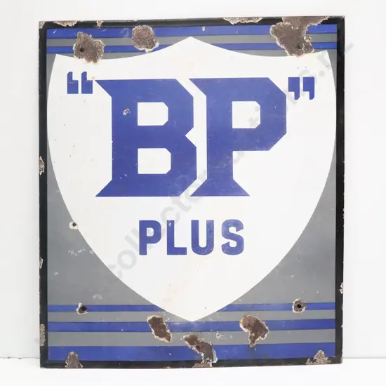 BP "Plus" Enamel Sign
