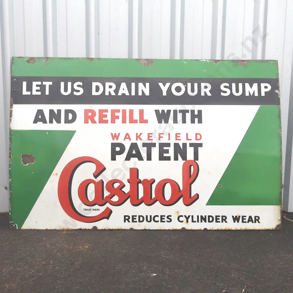 Let Us Drain Your Sump Castrol Enamel Sign  Image 1++