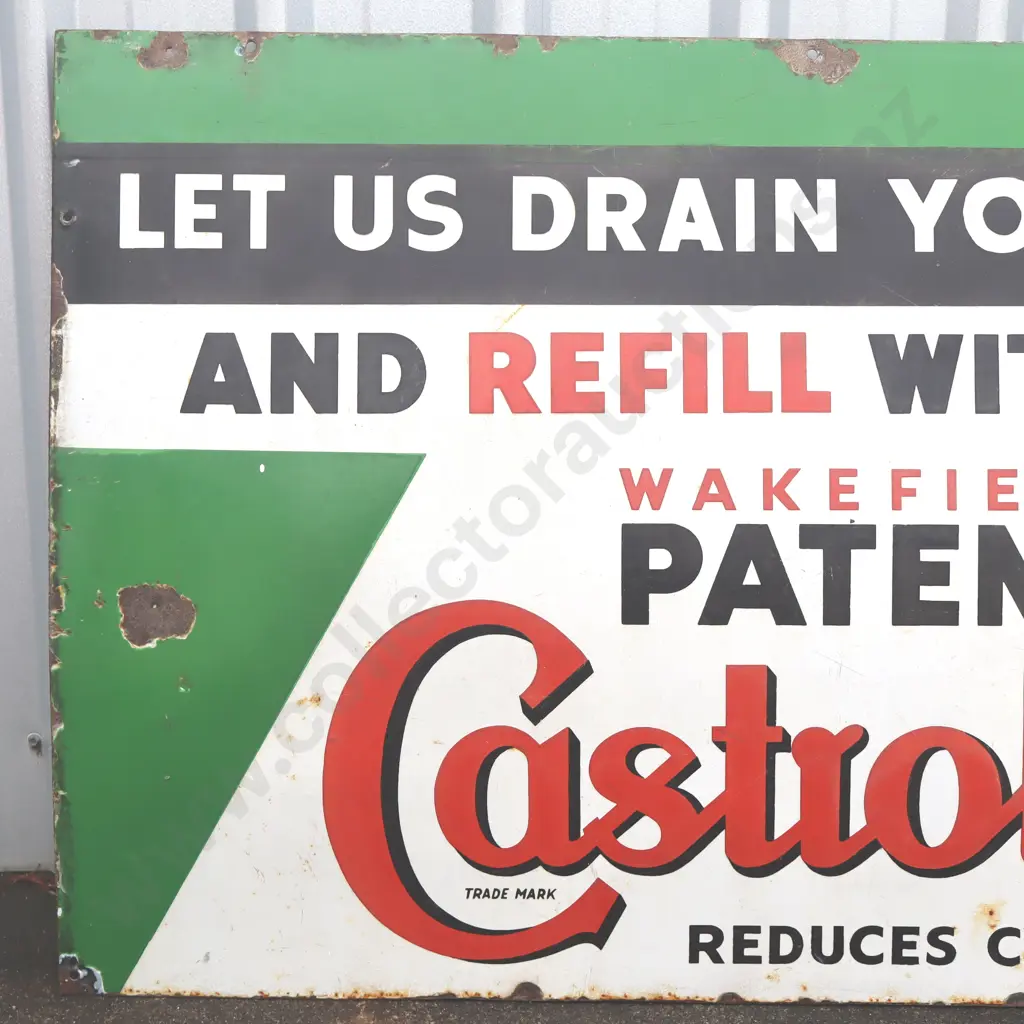 Let Us Drain Your Sump Castrol Enamel Sign  Image 1++