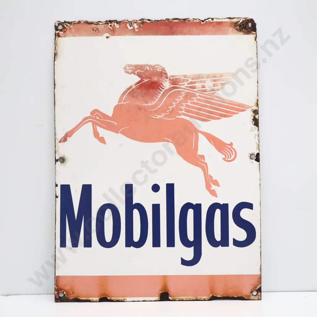 Mobil Gas Enamel Sign For Bowser Image 1++