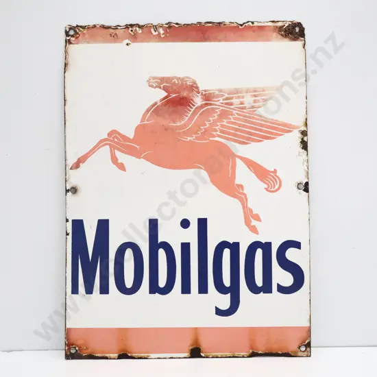 Mobil Gas Enamel Sign For Bowser