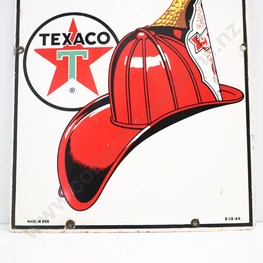 Texaco Firechief Enamel Pump Plate Sign Dated 1960 Image 1++