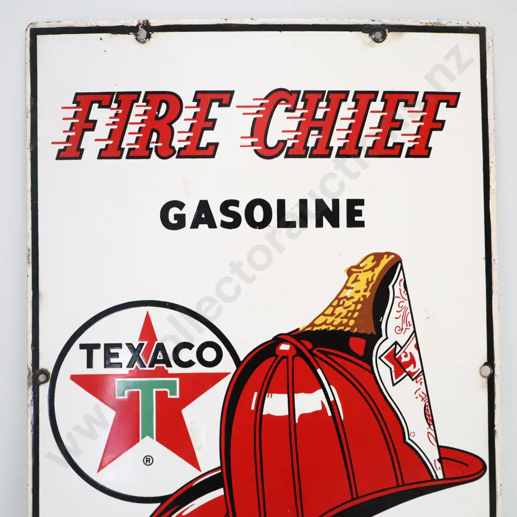 Texaco Firechief Enamel Pump Plate Sign Dated 1960 Image 1++