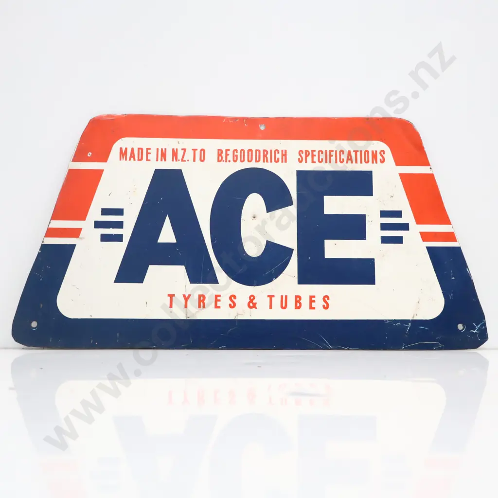 Ace Tyres And Tubes Screenprinted Tin Sign Image 1++