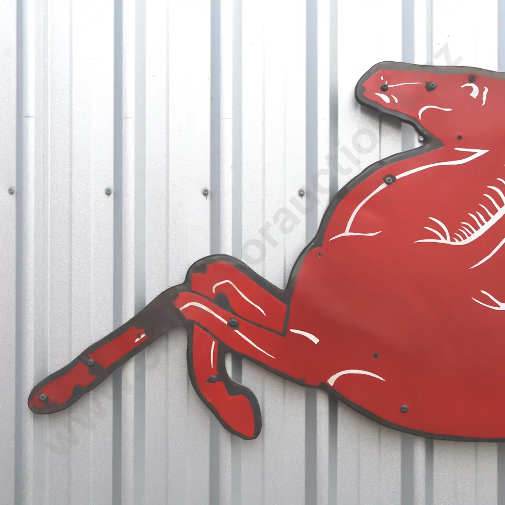 Rare Large Mobiloil Pegasus Diecut Enamel Sign Image 1++