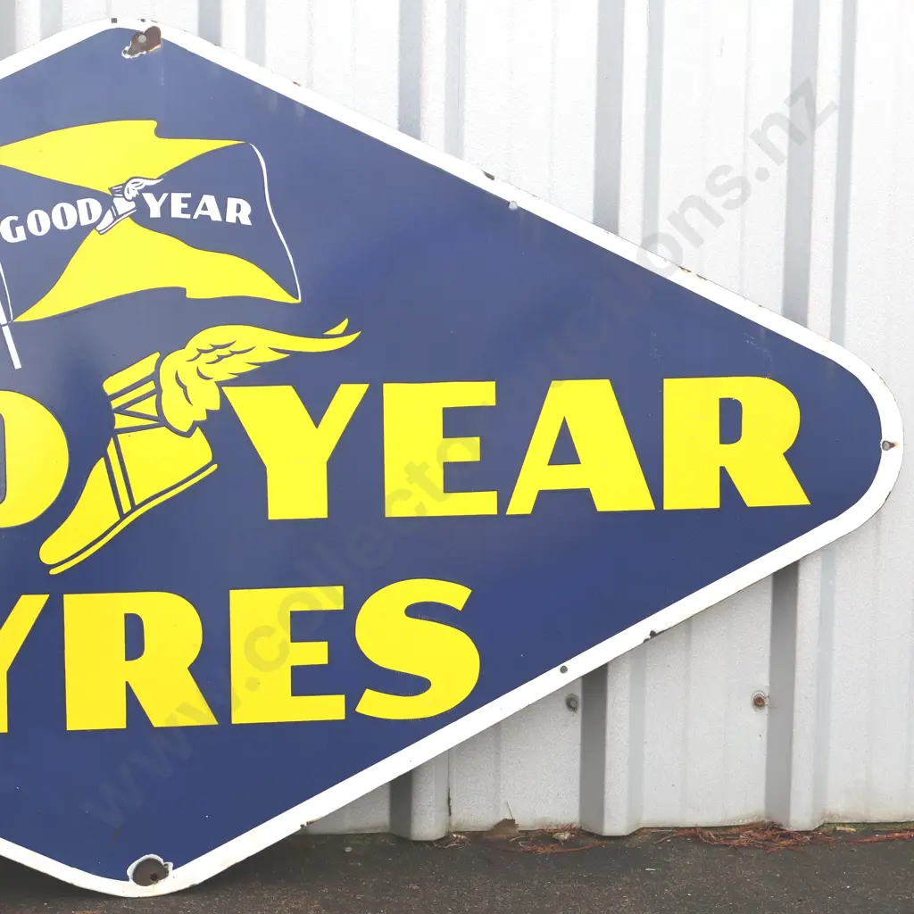 Large Goodyear Tyres Enamel Sign Image 1++