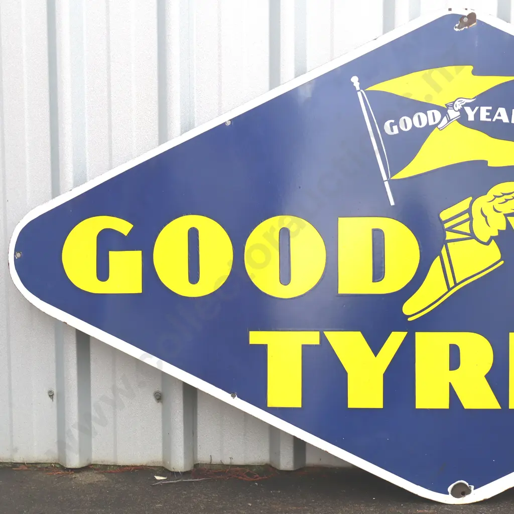 Large Goodyear Tyres Enamel Sign Image 1++
