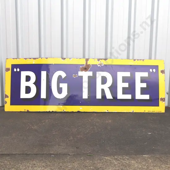 Big Tree Enamel Sign