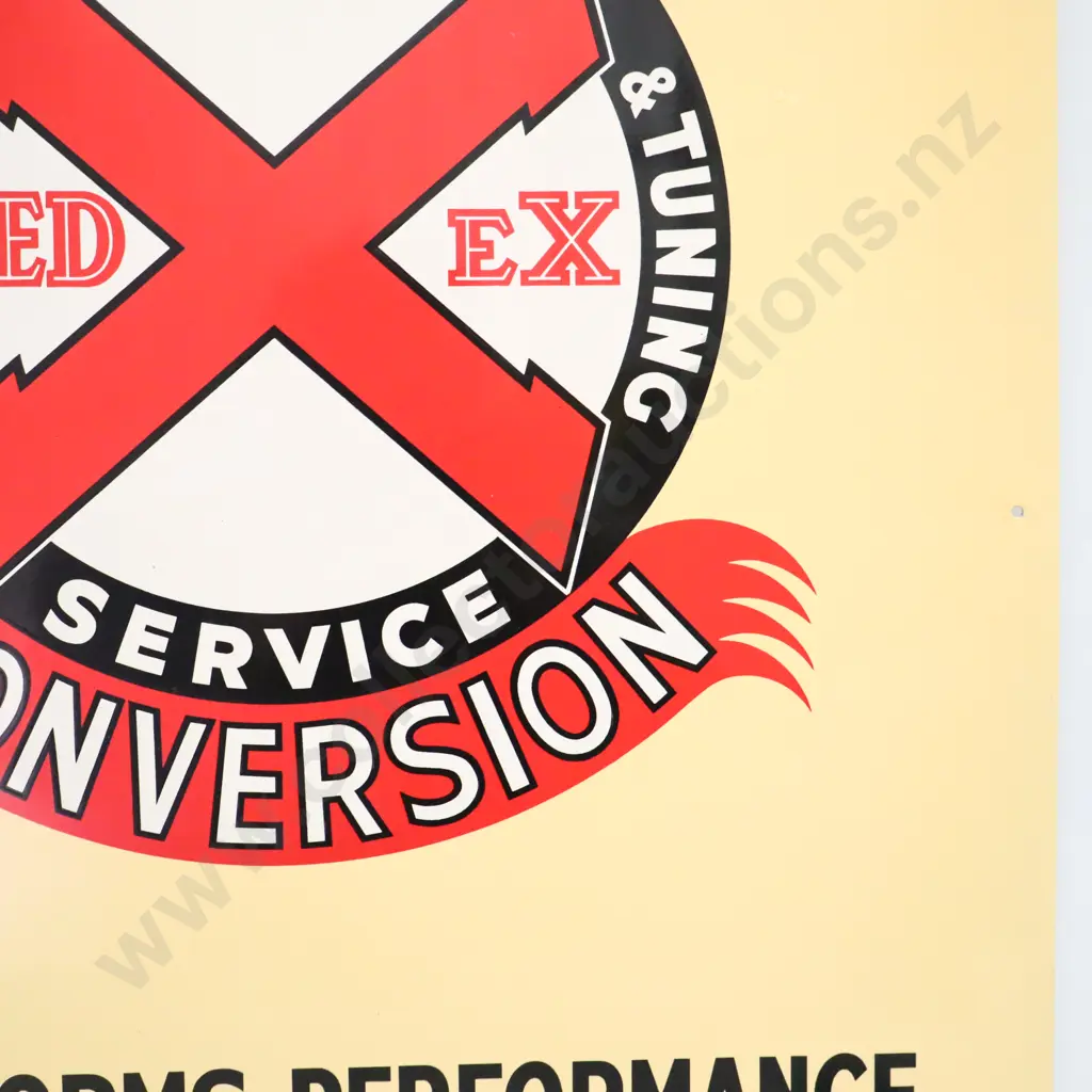 NEW OLD STOCK Redex Tin Screenprinted Sign Image 1++