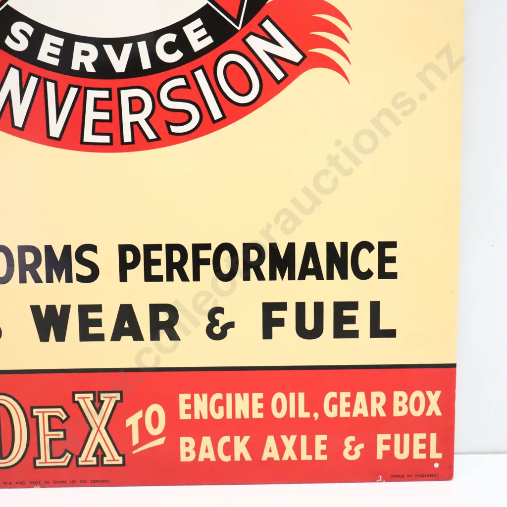NEW OLD STOCK Redex Tin Screenprinted Sign Image 1++