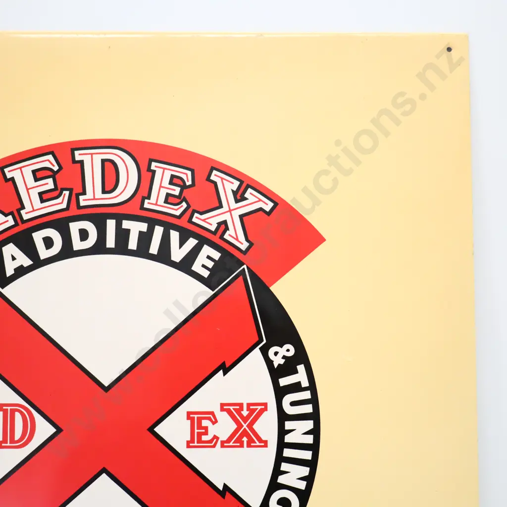 NEW OLD STOCK Redex Tin Screenprinted Sign Image 1++
