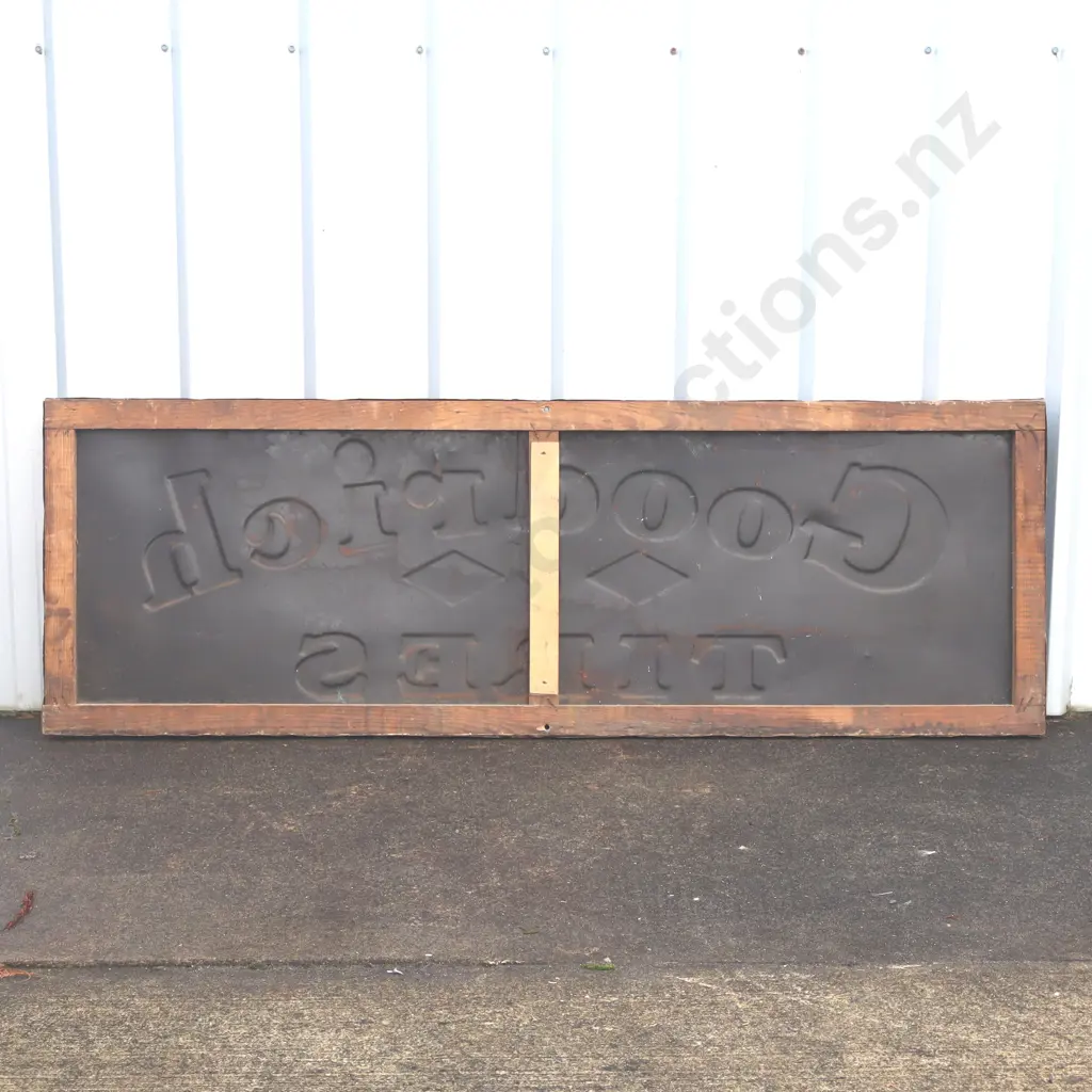 RARE Goodrich Tires Early Tin Sign Image 1++