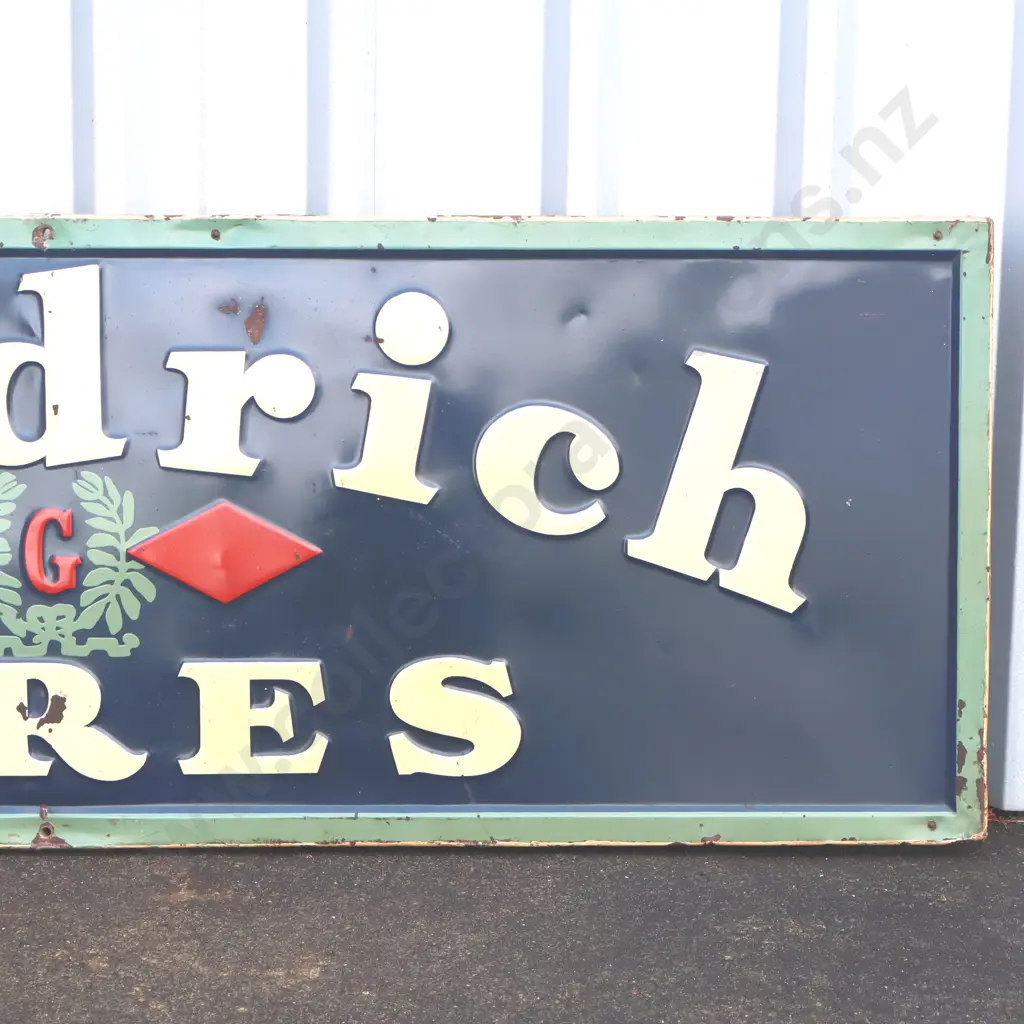 RARE Goodrich Tires Early Tin Sign Image 1++