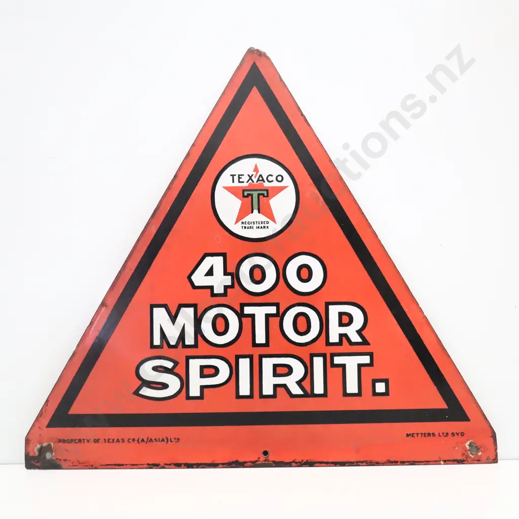 Texaco 400 Motorspirit Doble Sided Enamel Sign Image 1++