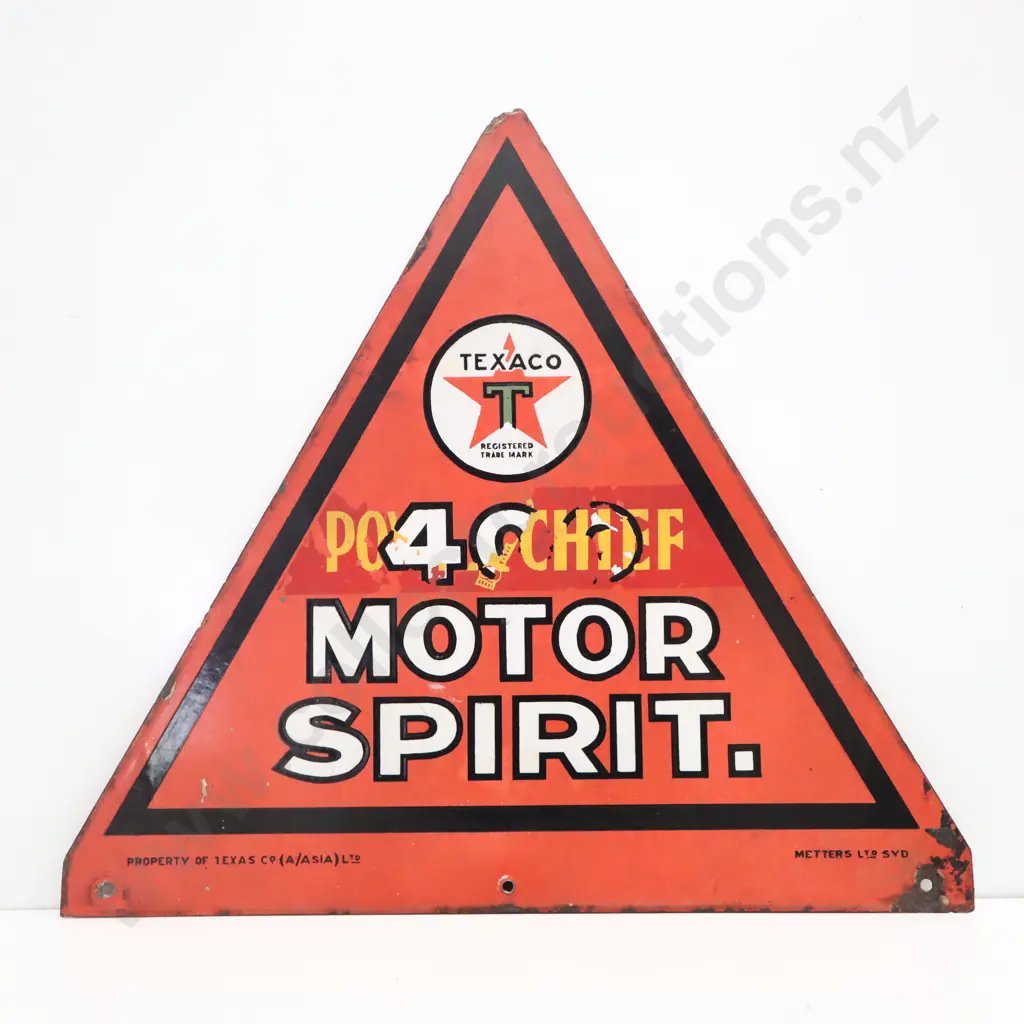 Texaco 400 Motorspirit Doble Sided Enamel Sign Image 1++