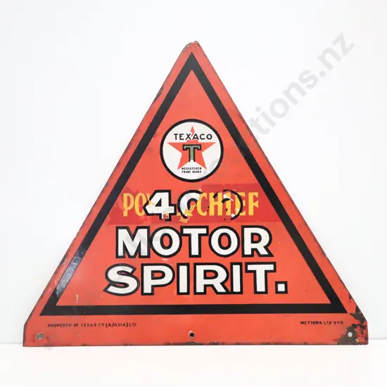 Texaco 400 Motorspirit Doble Sided Enamel Sign