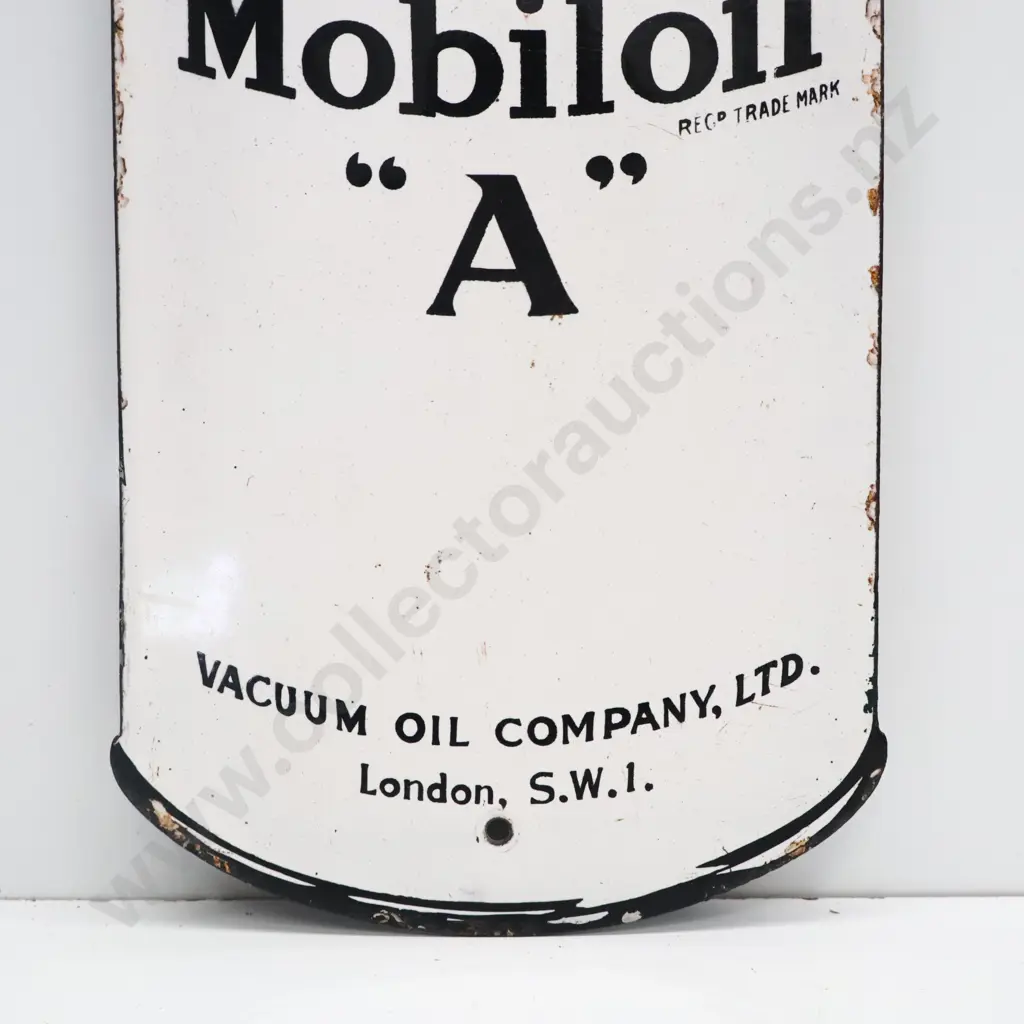 RARE Gargoyle Mobil Oil A Diecut Enamel Sign Image 1++