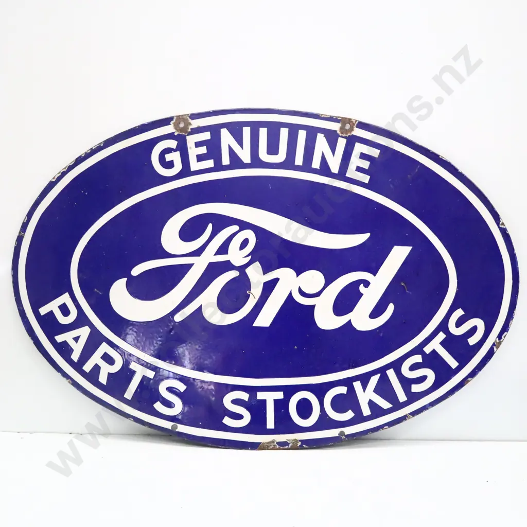 Modern Genuine Ford Parts Stockists Double Sided Enamel Sign Image 1++
