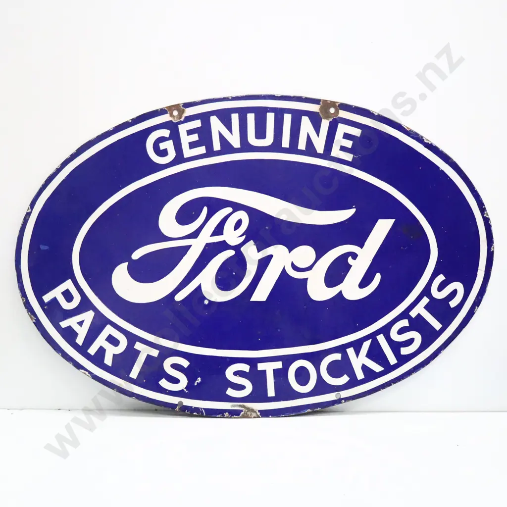 Modern Genuine Ford Parts Stockists Double Sided Enamel Sign Image 1++