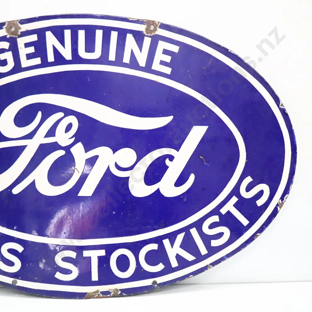 Modern Genuine Ford Parts Stockists Double Sided Enamel Sign Image 1++