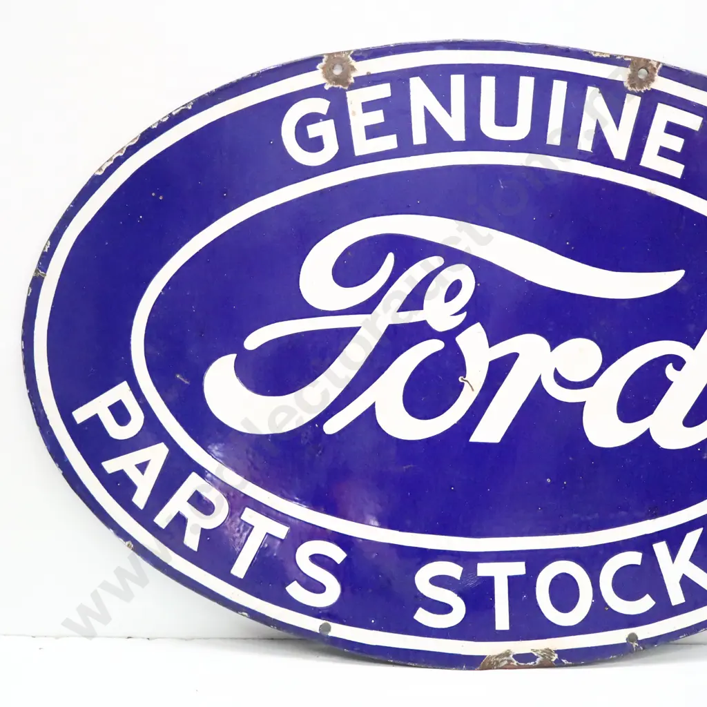 Modern Genuine Ford Parts Stockists Double Sided Enamel Sign Image 1++