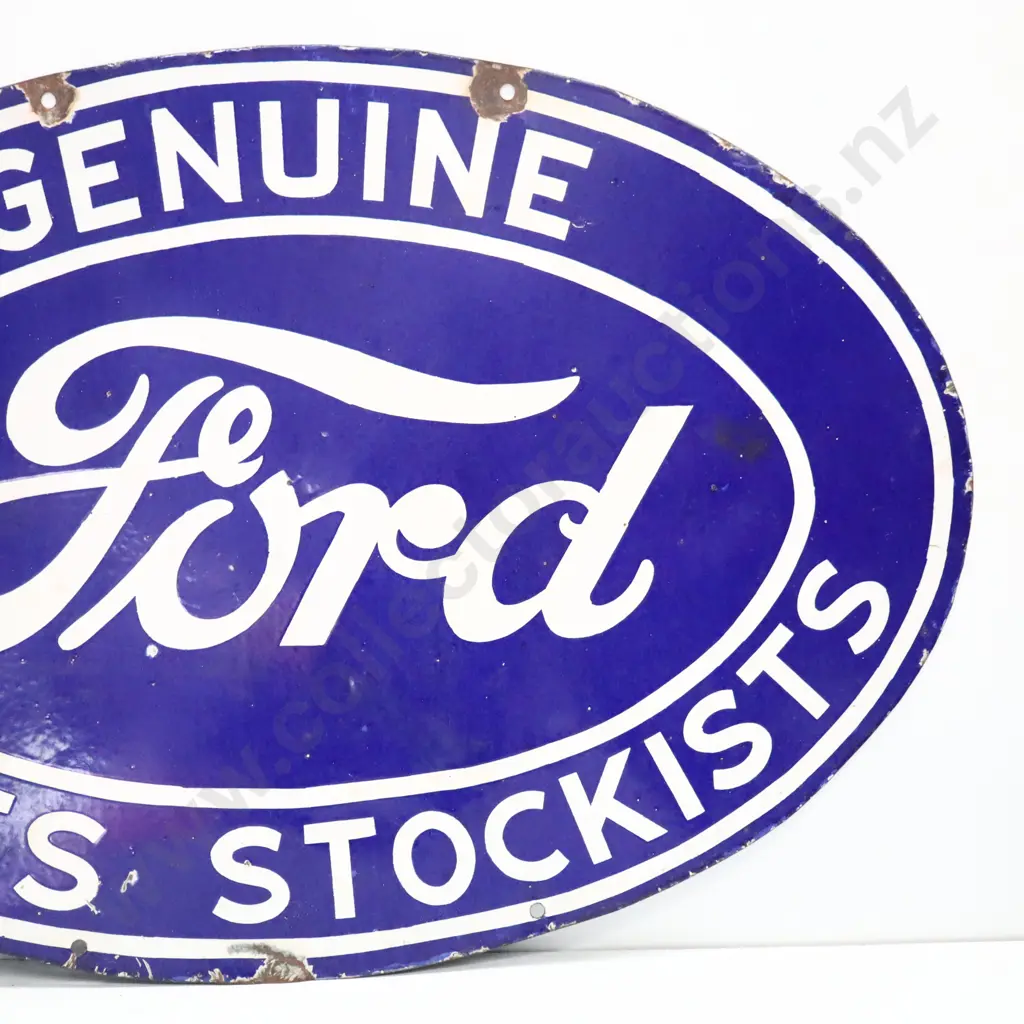 Modern Genuine Ford Parts Stockists Double Sided Enamel Sign Image 1++