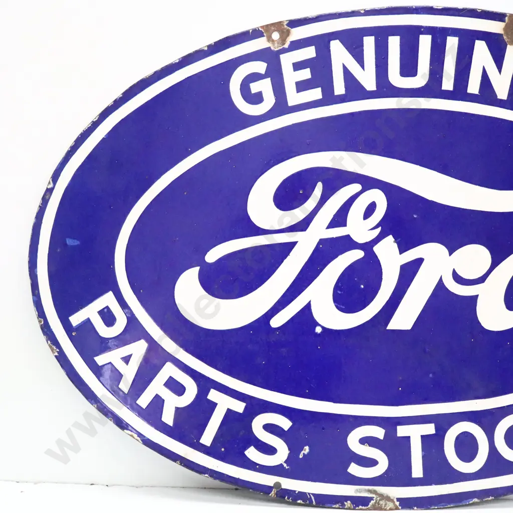 Modern Genuine Ford Parts Stockists Double Sided Enamel Sign Image 1++