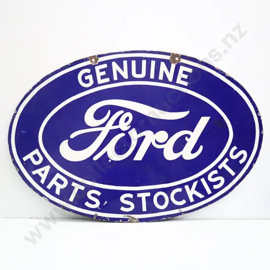 Modern Genuine Ford Parts Stockists Double Sided Enamel Sign