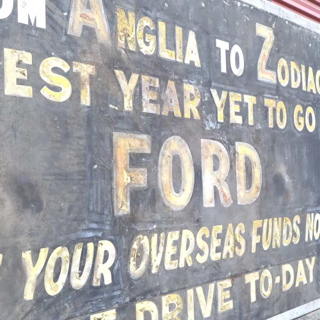 LARGE Ford 1960 - 1962 Handpainted Dealership Sign Image 1++