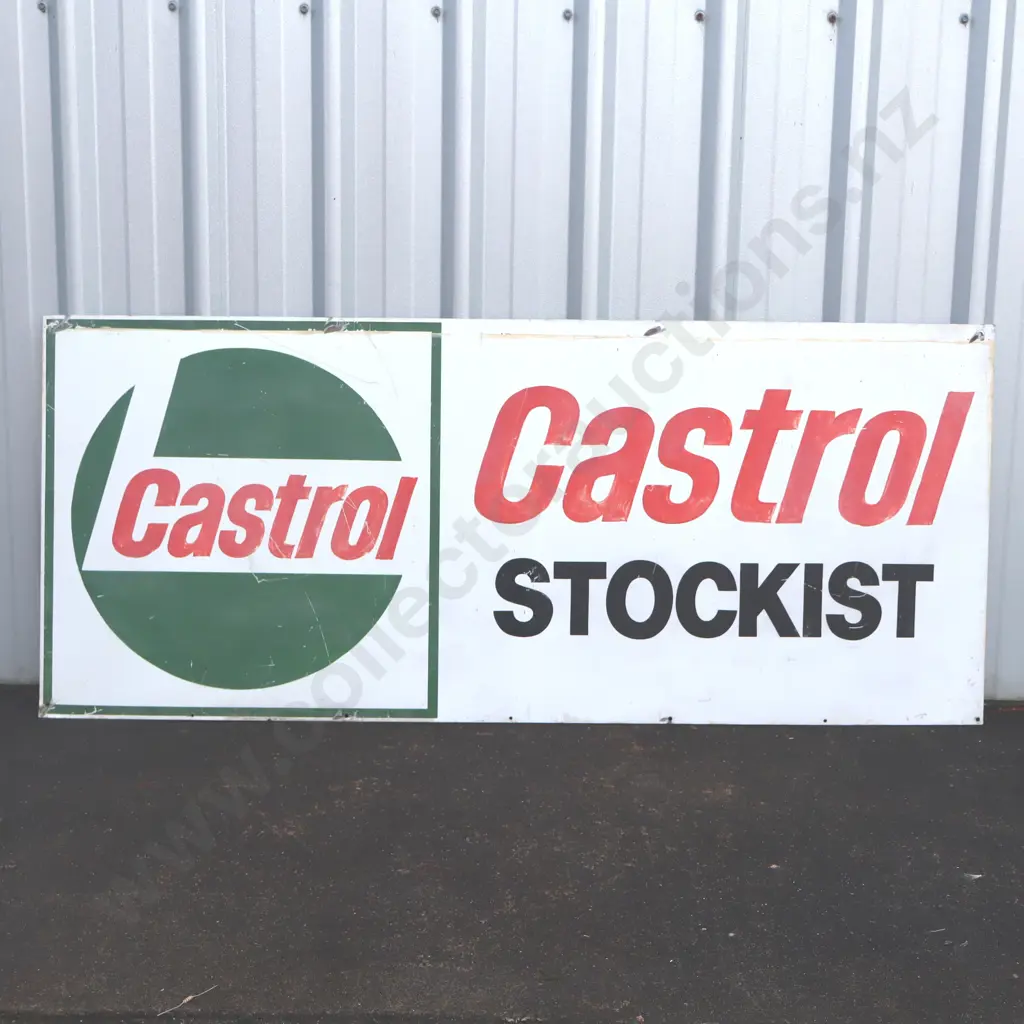 Castrol Stockists Tin Handpainted Sign  Image 1++